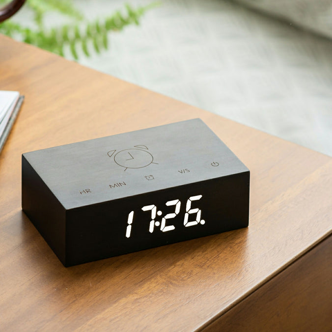 Gingko Flip Click Clock, Black