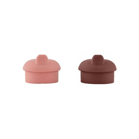 Oyoy Kappu & Mellow Cup Lid, Set of 2, Coral/ Choko