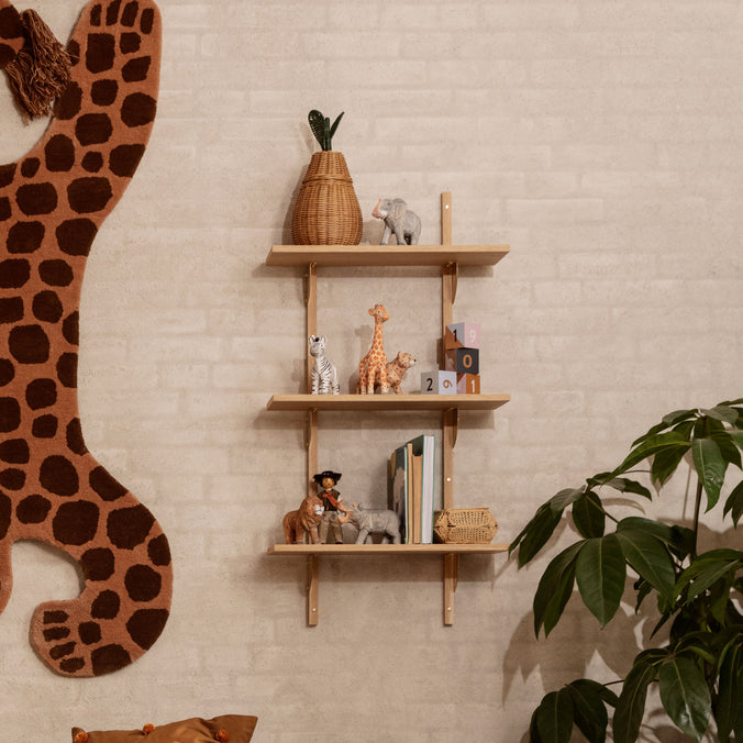 ferm LIVING Sector Shelf Triple - Oak/Brass