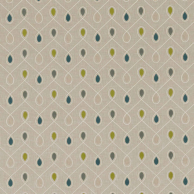 Clarke & Clarke Healey Woven Linen Fabric, Teal/Acacia