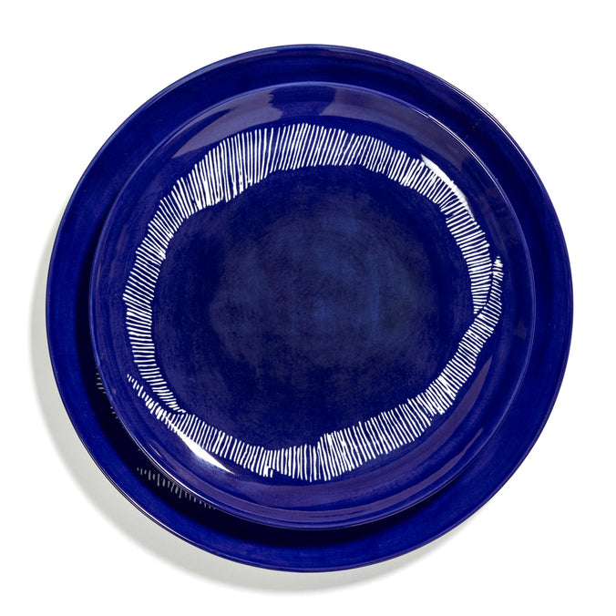 Ottolenghi Feast Starter Plate Ø22cm, Dark Blue - White Stripes, Set of 2